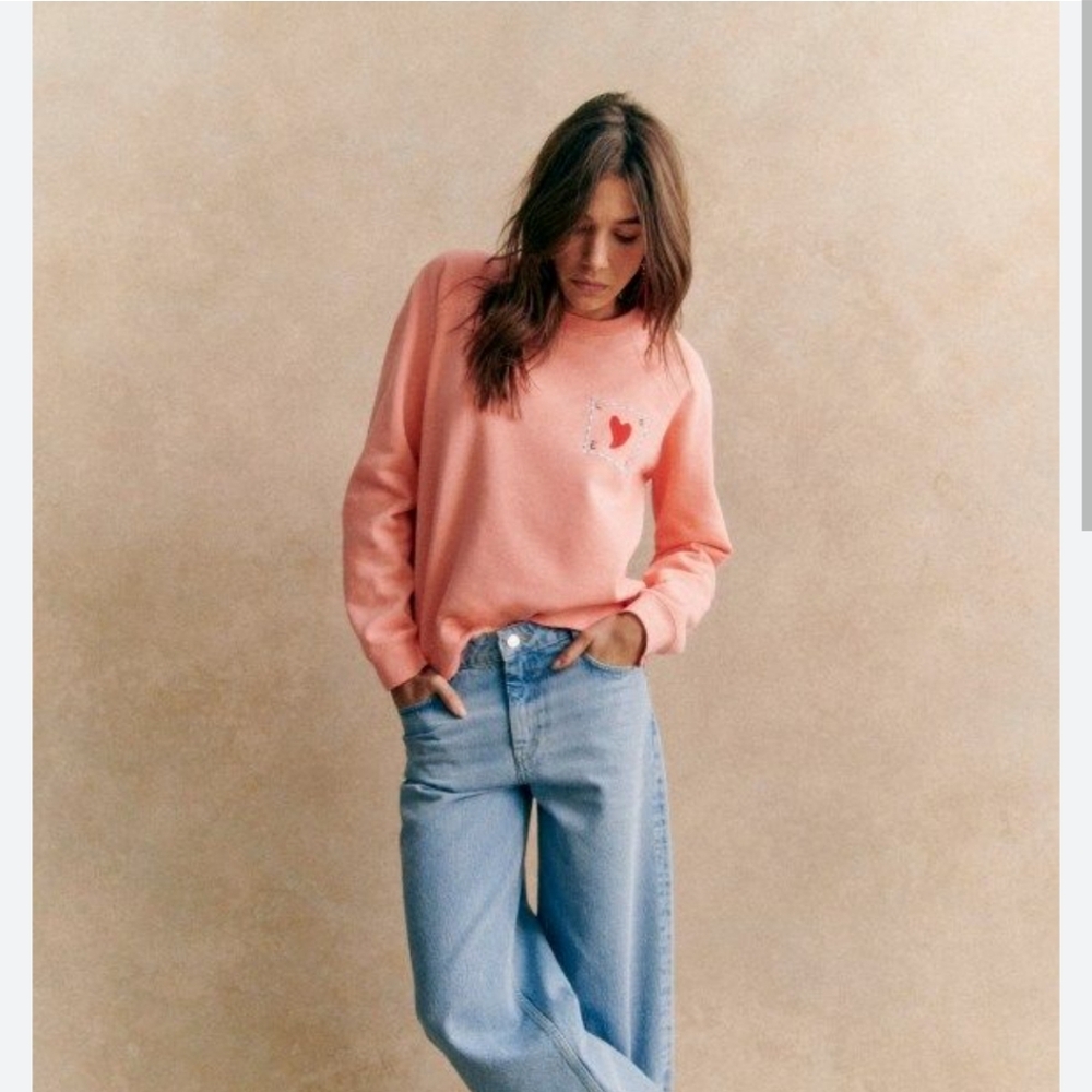 Sezane X Pangea love Sweatshirt Sz M